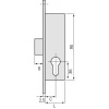 Serrure à larder 1 point pêne dormant à cylindre européen axe 10,5 mm - 14