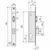 Serrure à larder à rouleau pour profil étroit type MTX 880 en coffre de 36mm