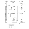 Serrure à larder à rouleau pour profil étroit type MTX 880 en coffre de 36mm