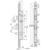 Serrure à 3 points - à tringles T7 Entraxe 92 axe 39 mm - à pêne dormant et demi-tour