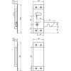 Serrure de porte coulissante en applique verticale à mentonnet Bec-de-cane à condamnation 395 main droite