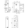 Serrure en applique verticale à fouillot - Pêne dormant et demi-tour - 4 gorges - 804 L70 A45 main droite