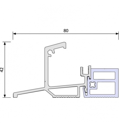 Seuil de portes-fenêtres à rupture en 56 mm, longueur 3 m, référence ISOL56RT