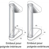 Boîte de 4 embouts finition inox 316 pour tubes Ø 48 mm pour poignée tubulaire METEORE à assembler