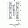 Paumelle acier type Picarde réglable en 160 x 70 bouts carrés epoxy noir droite