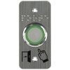 Bouton poussoir inox Ø 25 mm bleu/vert/buzzer 12/24V AC/DC contact NO+NC plaque inox braille + porte picto