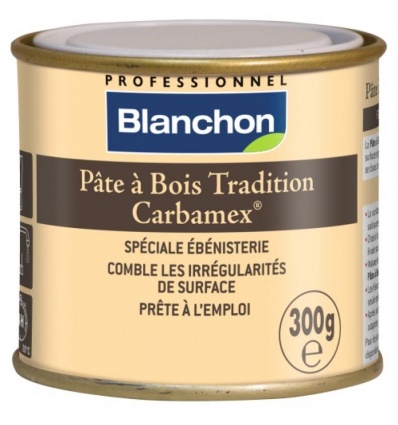 Pâte à bois tradition Carbamex teinte blanc pot de 300 g