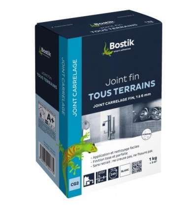 Joints carrelage fin sols et murs, coloris gris, 5 kg