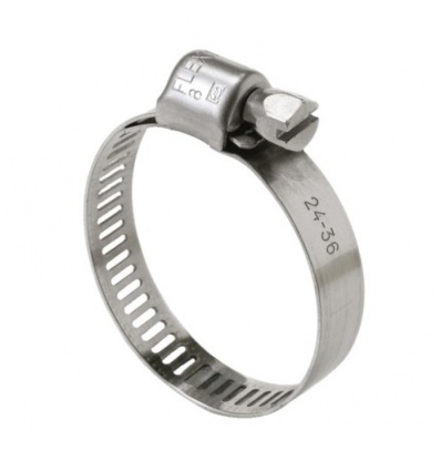 Colliers de serrage inox W4 bande ajourée 8 mm, diamètre de serrage minimum 35/maximum 52 mm, boîte de 3 pièces