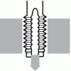 Taraud type 009, diamètre 4 mm, pas 70 mm