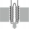 Taraud type 009, diamètre 4 mm, pas 70 mm