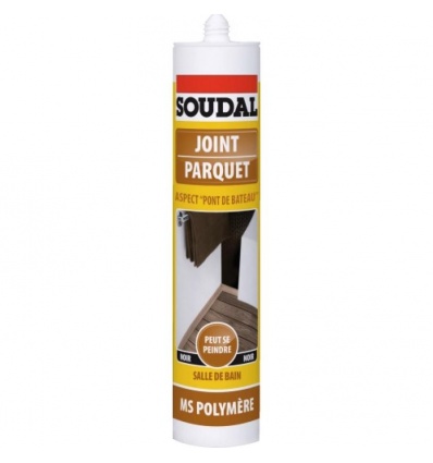 Mastic MS polymère pour parquet ''pont de bateau'' coloris noir cartouche de 290 ml