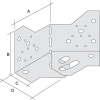 Équerre réglable pour terrasse bois, hauteur 120 mm, épaisseur 1,5 mm, angle 90° à 150°