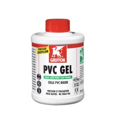 Colle PVC gel aqua pour PVC rigide, pot de 500ml