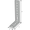 Équerres nervurées droites END, longueur 30 mm, hauteur 85 mm, largeur 71,5 mm, épaisseur 1,5 mm, carton de 25 équerres