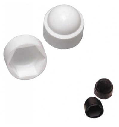 Cache-écrous plastique diamètre 12 mm ouverture de clé 18 mm coloris noir boîte de 100 caches