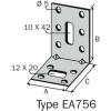 Equerres d'assemblage acier galvanisé épaisseur 2 mm 40x50x50 mm boîte de 25 pièces