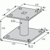 Kit pied de poteau à platine fixe KIT FIX PPA 150, hauteur 150 mm