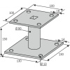 Kit pied de poteau à platine fixe KIT FIX PPA 150, hauteur 150 mm