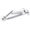 Vis penture autoperceuses tête ronde Torx acier zingué blanc entièrement filetées, Ø 6,3 mm x L 70 mm, boîte de 100