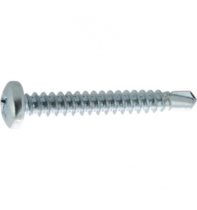 Vis autoperceuses tête cylindrique empreinte phillips acier zingué blanc entièrement filetéesé, diamètre 4,8 mm, longueur 60 mm,