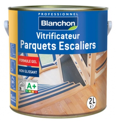 Vitrificateur parquets-escaliers aqua-polyuréthane en phase aqueuse finition incolore mat bidon de 1 litre