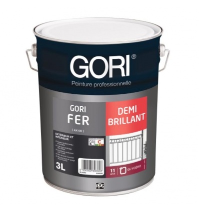 Laque antirouille et décoration glycéro demi-brillante GORIFER PASTEL, blanc crème 9001, bidon de 1 litre