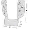 Sabots de charpente ailes extérieures SLE 2 mm type 230 38x96x60 mm carton de 40 pièces