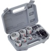 Coffret de 6 scies trépans Ø 20 25 35 40 51 68 mm 2 adaptateurs hexa avec foret de centrage HSSG 1 clé Allen