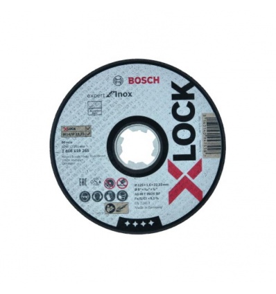 Disque à tronçonner inox moyeu plat Xlock 125x1,6 mm