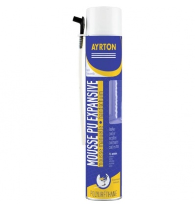 Mousse polyuréthane auto-expansive cartouche manuelle, contenance 750 ml net, carton de 12 cartouches