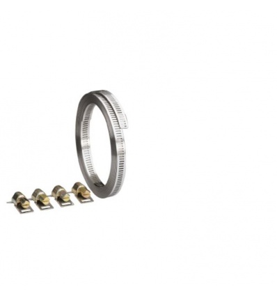 Colliers de serrage inox W4 bande ajourée sans fin, largeur 8 mm, longueur 25 m