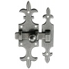 Targette rustique 679 finition époxy noir. Platine 140 x 40 mm