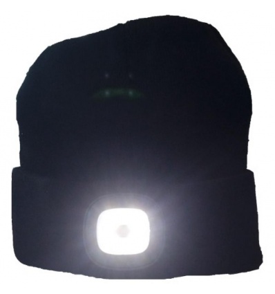 Bonnet avec éclairage LED frontal rechargeable USB