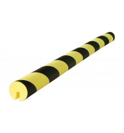 Protection d'arêtes en mousse, coloris jaune/noir, longueur 73 cm, diamètre 40 mm.