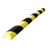 Protection d'angles droits 1/4 ronds en mousse, coloris jaune/noir, longueur 75 cm, diamètre 40 mm.