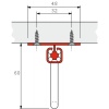 Porte-cintres coulissant Quadro - longueur 500 mm - finition argent