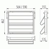 Porte-chaussures pour meuble de largeur 600 mm coulissant largeur ajustable 564 à 590 mm, sortie totale