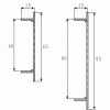 Grilles d'aération pour ameublement - à encastrer - en aluminium anodisé naturel H60xL500mm