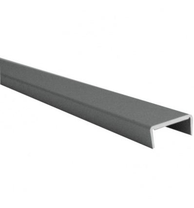 Profil d'habillage aluminium - pour panneau épaisseur 19 mm - satiné argent - 3 m