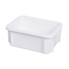 Bac gerbable plastique blanc, capacité 15 litres, dimensions 400 x 300 x 215 mm