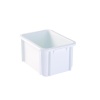 Bac gerbable plastique blanc, capacité 15 litres, dimensions 400 x 300 x 215 mm