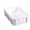 Bac gerbable plastique blanc, capacité 25 litres, dimensions 600 x 400 x 165 mm