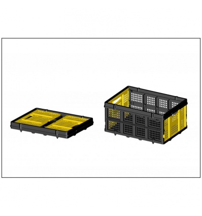 Caisse ajourée pliable, 56,8 x 41 x 27,2 cm, capacité 25 kg