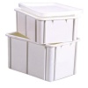 Bac gerbable plastique blanc, capacité 55 litres, dimensions 600 x 400 x 315 mm