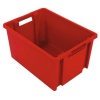 Bacs gerbables et emboîtables en polypropylène Novabac, coloris rouge, 18 litres, carton de 10 bacs