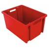 Bacs gerbables et emboîtables en polypropylène Novabac, coloris rouge, 18 litres, carton de 10 bacs