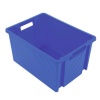 Bacs gerbables et emboîtables en polypropylène Novabac, coloris bleu roi, 18 litres, carton de 10 bacs