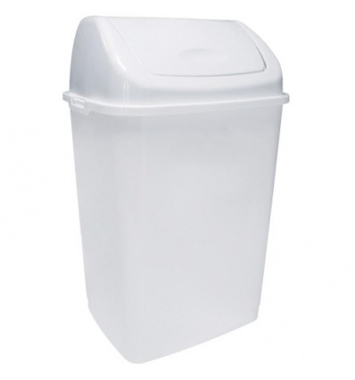 Poubelle plastique blanche à couvercle basculant 18 litres