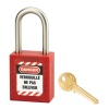 CADENAS CONSIGNATION 40 ANSE INOX H38MM ROUGE +jeu étiquette